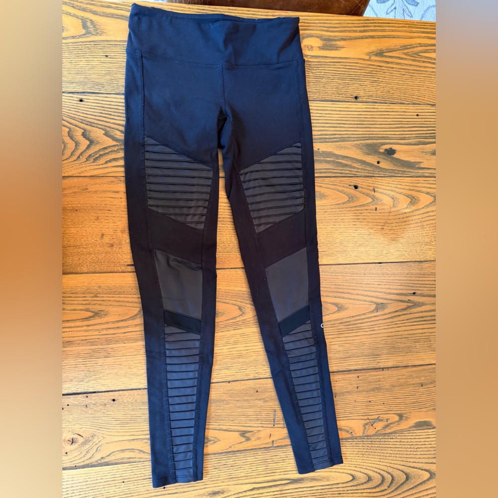 Alo Black Moto Leggings, No Size Tag